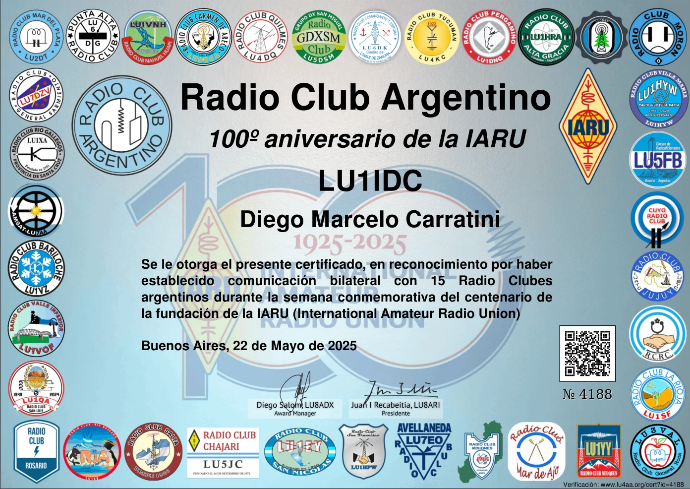 RCA 100 ANIV IARU