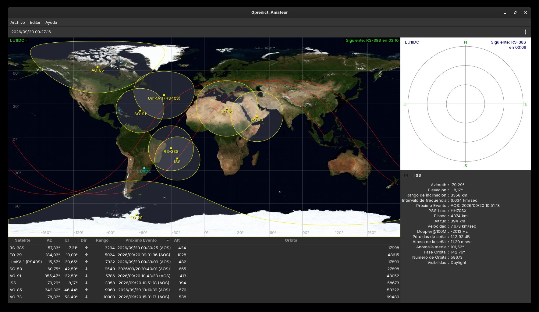 Captura de Gpredict